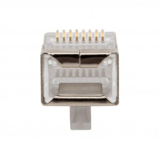 Разъем сетевой LAN на кабель, штекер 8Р8С (RJ-45), под обжим, в экране, 10шт. REXANT