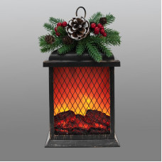 Светодиодный камин Рождество с эффектом живого огня 15х14х26см, батарейки 2хС (не в комплекте) и USB, бронзовый NEON-NIGHT