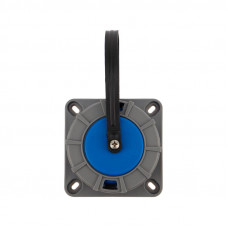 Розетка влагозащищенная настенная фланцевая с крышкой 1 гнездо, 2Р+РЕ, 16А, IP68, серая REXANT