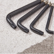 Набор ключей имбусовых TORX KRANZ T10-T50, CrV, 9 шт., оксидированные, на кольце