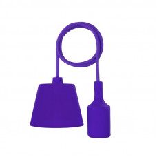 Патрон E27 силиконовый со шнуром 1м фиолетовый REXANT