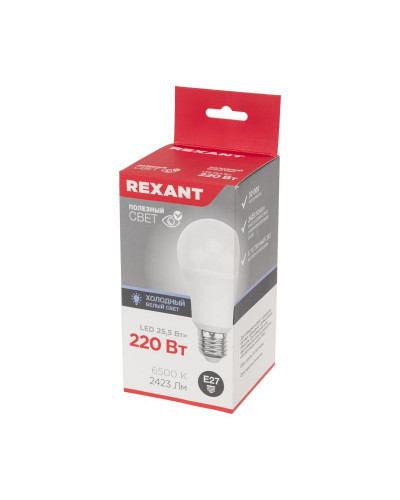 Лампа светодиодная Груша A80 25,5Вт E27 2423Лм 6500K холодный свет REXANT