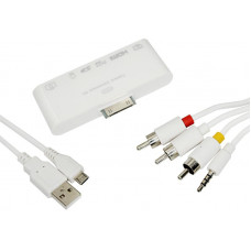 AV адаптер 6 в 1 для iPhone 4/4S на HDMI, USB, microSD, SD, 3.5 мм, microUSB