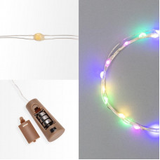 Гирлянда светодиодная Роса с пробкой 2м, 20LED,МУЛЬТИКОЛОР, IP20, 3хLR44 в комплекте NEON-NIGHT