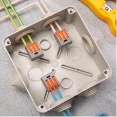 Универсальная клемма СМК 222-413, 3-проводная серая 0,08-2,5/4 мм² (20 шт./уп.) REXANT