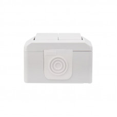 Выключатель двухклавишный INDUSTRIAL IP54 о/у, белый KRANZ