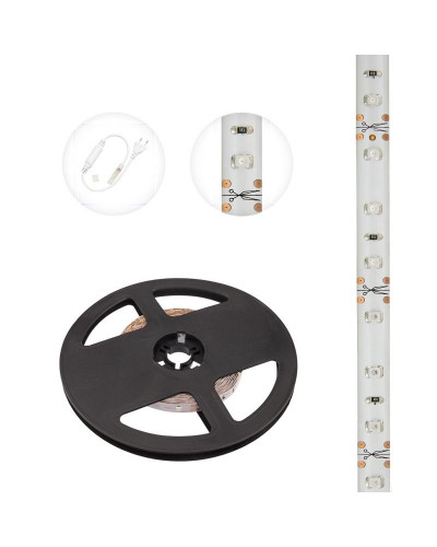 Лента светодиодная 12В, SMD2835, 4,8Вт/м, 60 LED/м, красный, 8мм, 5м, IP65 LAMPER