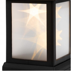 Декоративный фонарь 11х11х22,5 см, черный корпус, теплый белый цвет свечения с эффектом мерцания NEON-NIGHT