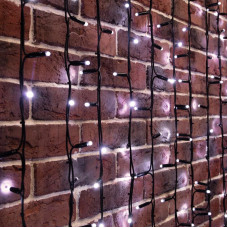 Гирлянда Светодиодный Дождь 2х6м, постоянное свечение, черный провод КАУЧУК, 230 В, диоды БЕЛЫЕ (шнур питания в комплекте)