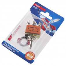 Тумблер 250V 15А (6c) ON-OFF-ON двухполюсный  (KN-203)  REXANT (в упак. 1шт.)