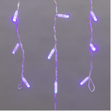 Гирлянда светодиодная Бахрома (Айсикл) 1,8х0,5м 48 LED СИНИЙ белый ПВХ IP65 постоянное свечение 230В блок в комплекте NEON-NIGHT