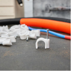 Крепеж кабеля круглый 14мм, белый (50 шт/уп) REXANT