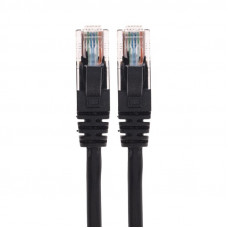 Патч-корд U/UTP, CAT 5e, RJ45-RJ45, 26AWG, LSZH, черный, 0,3м REXANT