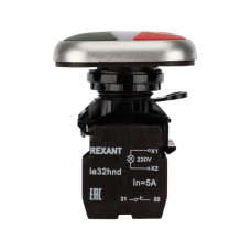 Кнопка LA32 красно-зеленая «Пуск-Стоп» с подсветкой NO+NC