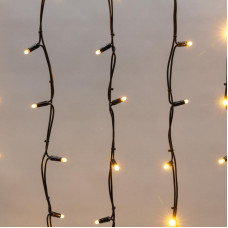 Гирлянда светодиодная Бахрома (Айсикл) 5,6x0,9м 240 LED ТЕПЛЫЙ БЕЛЫЙ черный каучук 3,3мм IP67 постоянное свечение 230В нужен блок 315-000 NEON-NIGHT