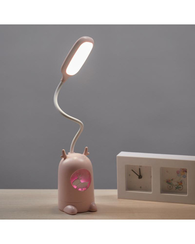 Светильник настольный REXANT Click Lite с ночником на основании, LED, 6 Вт, 4000 К, RGB-динамика, диммируемый 3 ступени, заряжаемый (автономный режим 3 часа)