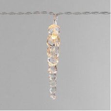 Гирлянда светодиодная Сосульки 1,5 м, 10 LED, прозрачный ПВХ, цвет свечения теплый белый, 2 х АА (батарейки не в комплекте) NEON-NIGHT