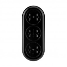 Колодка 3 гнезда карболитовая б/з 16А, черная REXANT