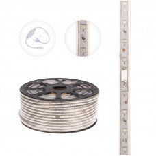 Лента светодиодная 220В, SMD2835, 4,8Вт/м, 60 LED/м, Красный, 10х7мм, 100м, с кабелем питания, IP67 NEON-NIGHT