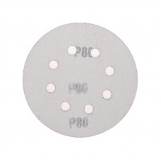 Диск абразивный на ворсовой основе, на липучке, перфорированный, P80, 125мм, 10 шт. KRANZ