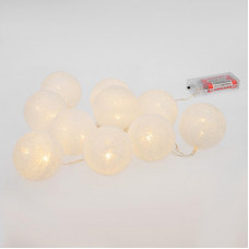 Тайские фонарики Пломбир 1.5 м, 10 LED, прозрачный ПВХ, цвет свечения теплый белый, 2 х АА (батарейки не в комплекте) NEON-NIGHT