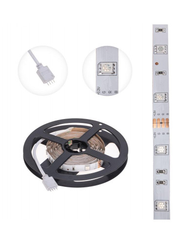 Лента светодиодная 12В, SMD3030, 10,5Вт/м, 30 LED/м, RGB, 10мм, 3м, с разьемом для контроллера 4PIN, IP20 LAMPER