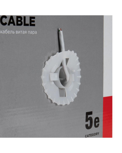 Кабель витая пара U/UTP, CAT 5e, PVC, 4PR, 24AWG, INDOOR, SOLID, серый, 305м REXANT