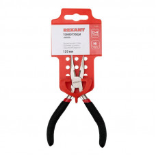 Тонкогубцы мини 120мм никелированные, авторазжим, обливные рукоятки REXANT