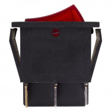 Выключатель клавишный 250V 15А (6с) ON-OFF красный с подсветкой ДВОЙНОЙ (RWB-511, SC-797) REXANT