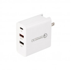 Сетевое зарядное устройство для iPhone/iPad REXANT 2xUSB+USB Type-С, переходник + адаптер, 48W белое