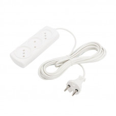 Удлинитель STANDARD 3 гнезда, 5м, 2х0,75мм², б/з, белый PROconnect