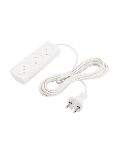 Удлинитель STANDARD 3 гнезда, 5м, 2х0,75мм², б/з, белый PROconnect