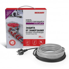 Кабель греющий саморегулирующийся Extra Line 25MSR-PB, на трубу, 7м/175Вт REXANT