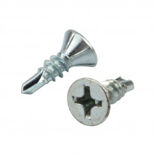 Саморез оконный сверло 3,9х13мм, белый цинк, короб (500 шт/уп) KRANZ