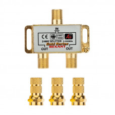 Делитель ТВх2 под F-разъем, 5-1000МГц, Gold (3 F-разъема в комплекте) REXANT