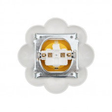 Розетка одноместная HAPPY Ромашка с/у, с/з, со шторками, желтая/белая KRANZ