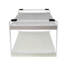 Полка-органайзер для кухни, двухъярусная, дуб Харбор, белая REXANT