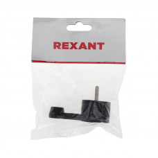 Вилка Евро угловая с з/к 16 А плоская за шкаф черная REXANT