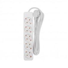 Удлинитель 5 гнезд, 3м, 3х0,75мм², с/з, белый PROconnect