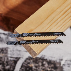 Пилка для электролобзика по дереву T144DP 100 мм 6 зубьев на дюйм 8-60 мм (2 шт./уп.) Kranz