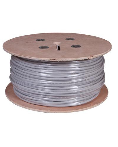 Кабель витая пара U/UTP, CAT 5е, PVC, 16PR, 24AWG, INDOOR, SOLID, серый, 305м, РФ REXANT