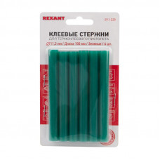 Стержни клеевые Ø11мм, 100мм, зеленые (6 шт/уп), блистер REXANT