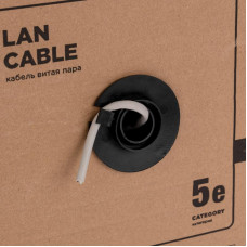 Кабель витая пара F/UTP, CAT 5e, PVC, 4PR, 24AWG, INDOOR, SOLID, серый, 305м, РФ REXANT
