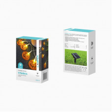 Гирлянда садовая (каскад) Улыбка 3м, 3000К, с аккумулятором и выносной солнечной панелью LAMPER