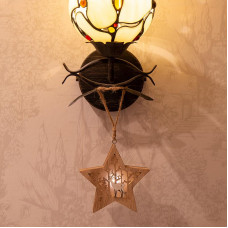 Деревянная фигурка с подсветкой Звездочка 24x13x3,6 см