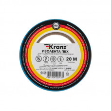 Изолента ПВХ 0,13х15мм, 20м, синяя KRANZ