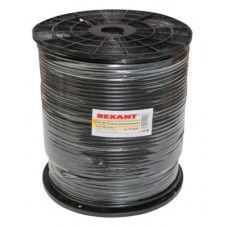 Кабель коаксиальный RG-6U, 75Ом, Cu/Al/Cu, 64%, 305м, OUTDOOR, черный REXANT