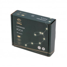 Гирлянда светодиодная Роса с контроллером 50м, 500LED, ТЕПЛЫЙ БЕЛЫЙ, IP20, 230В, зеленый провод NEON-NIGHT