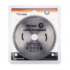 Диск пильный 210 мм х 56 зуб х 30 мм KRANZ