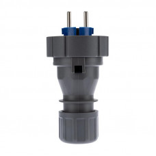 Вилка влагозащищенная прямая 2P+РE, 16А, IP68, серая REXANT